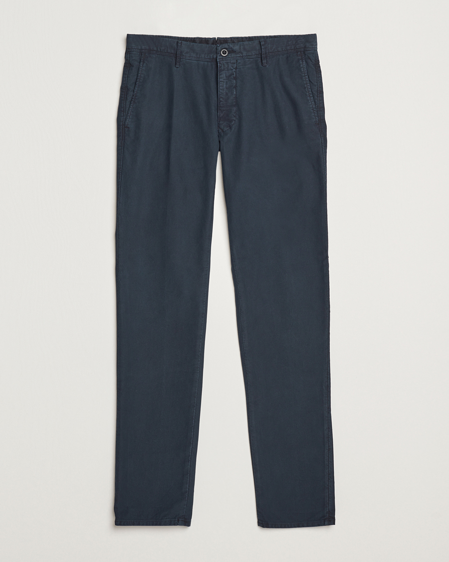 Homme | Pantalons | Incotex | Slim Fit Garment Dyed Slacks Navy