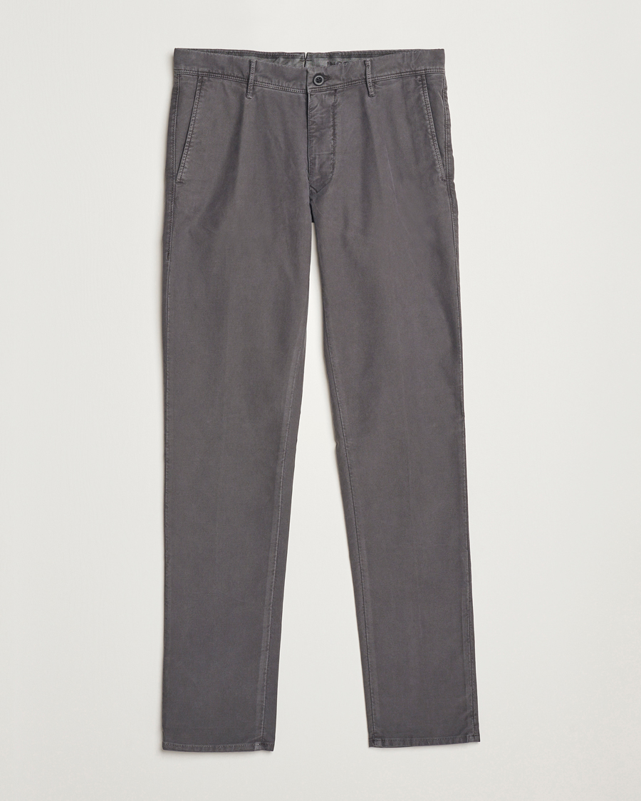 Homme | Pantalons | Incotex | Slim Fit Garment Dyed Slacks Dark Grey