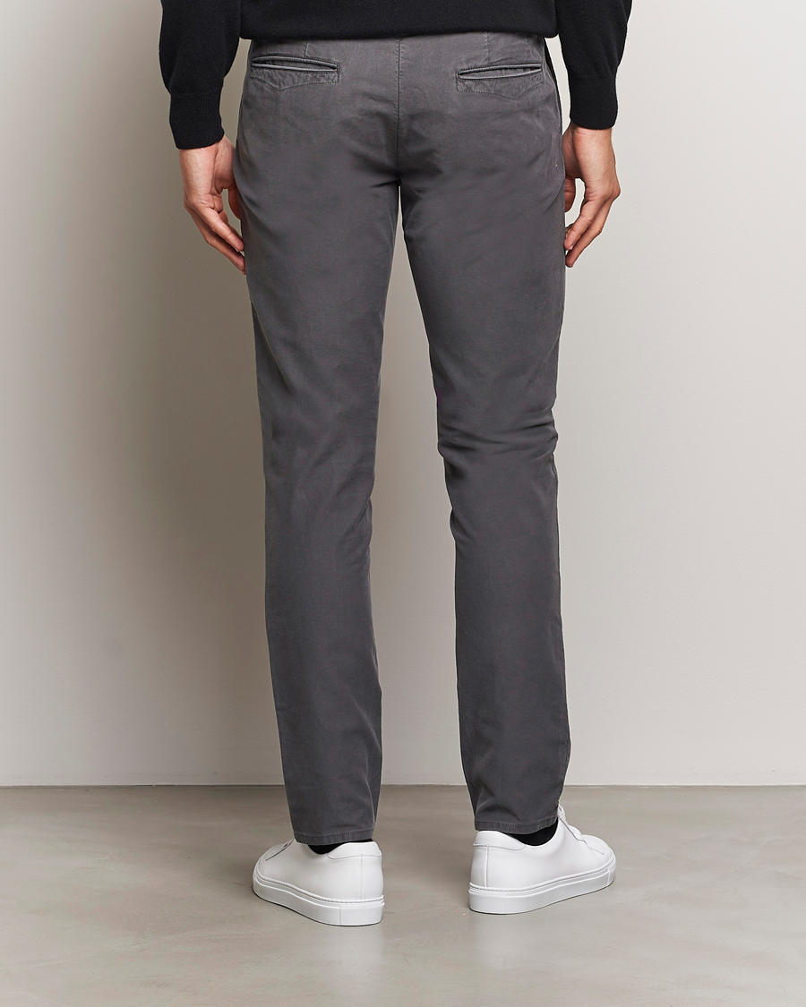 Homme | Pantalons | Incotex | Slim Fit Garment Dyed Slacks Dark Grey