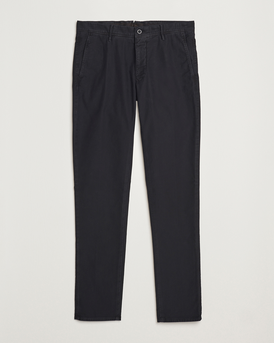 Homme | Pantalons | Incotex | Slim Fit Garment Dyed Slacks Black