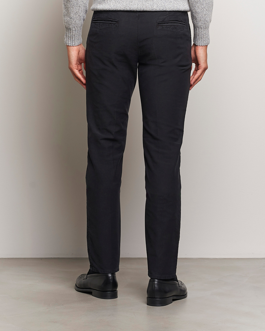 Homme | Pantalons | Incotex | Slim Fit Garment Dyed Slacks Black
