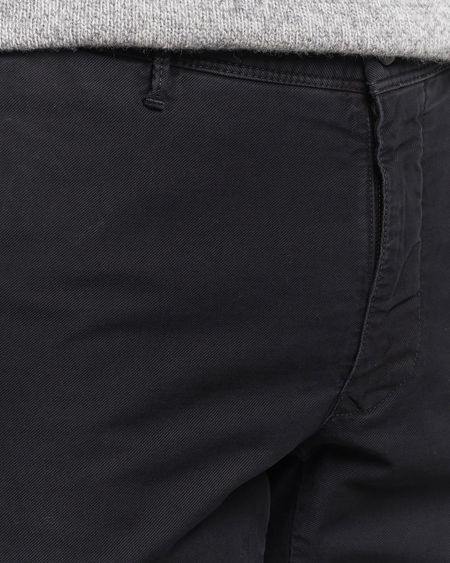 Homme | Pantalons | Incotex | Slim Fit Garment Dyed Slacks Black