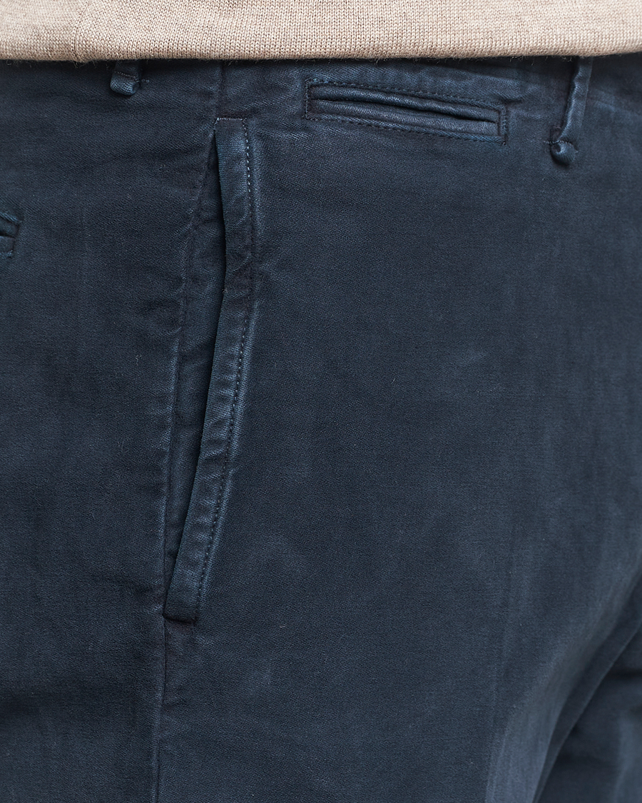 Homme | Pantalons | Incotex | Regular Fit Moleskin Slacks Navy