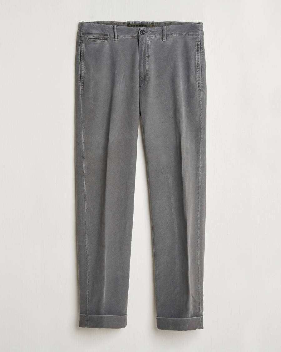 Homme | Pantalons | Incotex | Regular Fit Moleskin Slacks Dark Grey