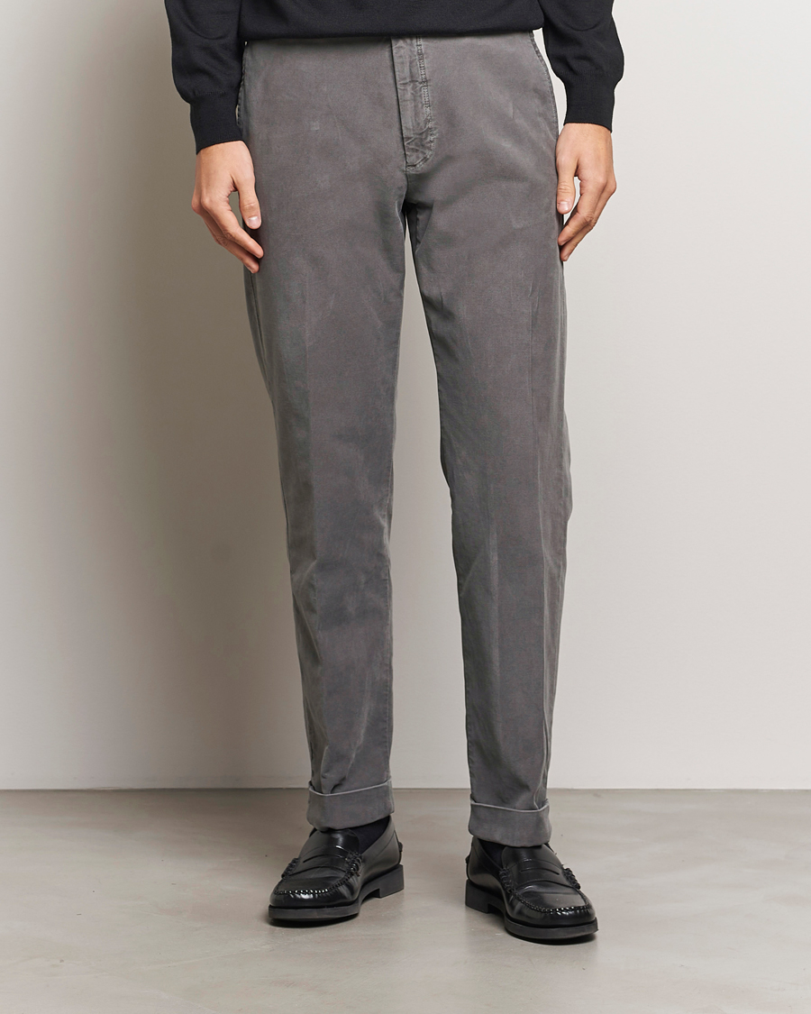 Homme | Pantalons | Incotex | Regular Fit Moleskin Slacks Dark Grey