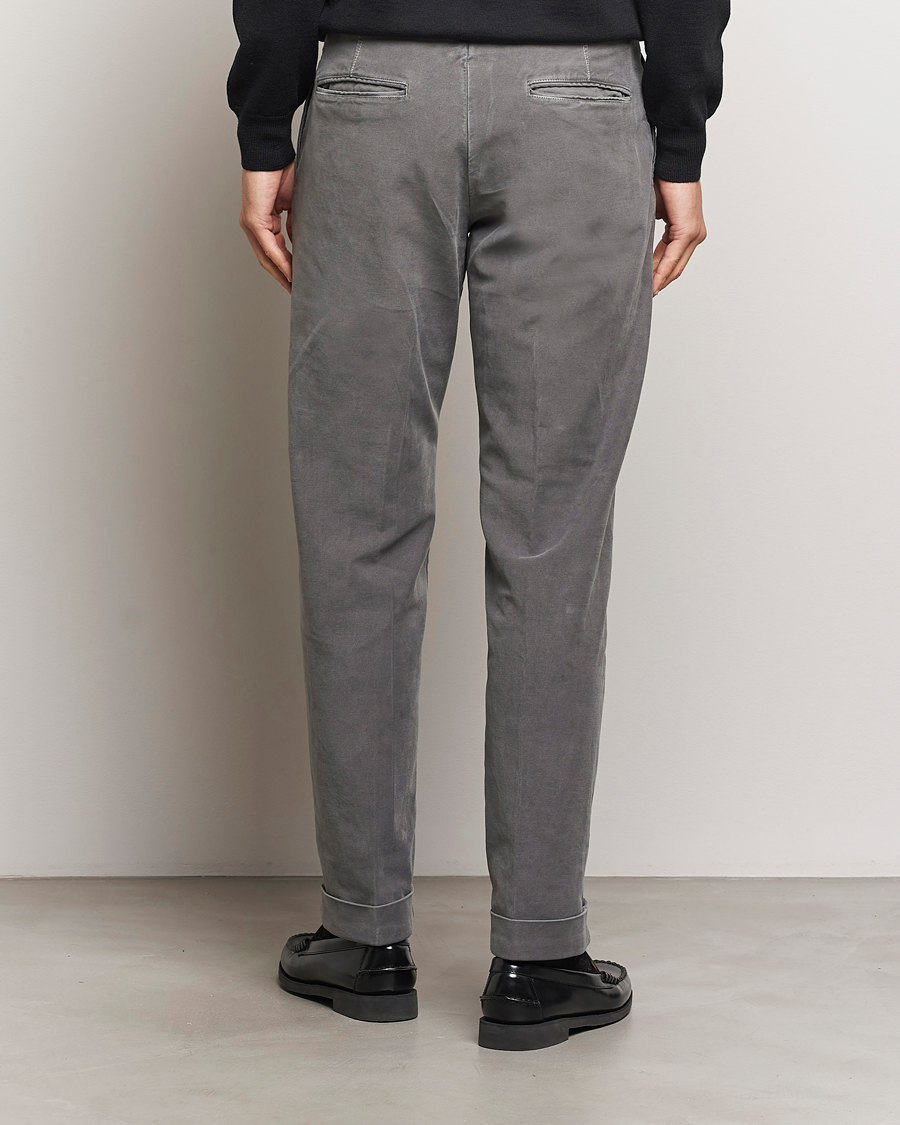 Homme | Pantalons | Incotex | Regular Fit Moleskin Slacks Dark Grey