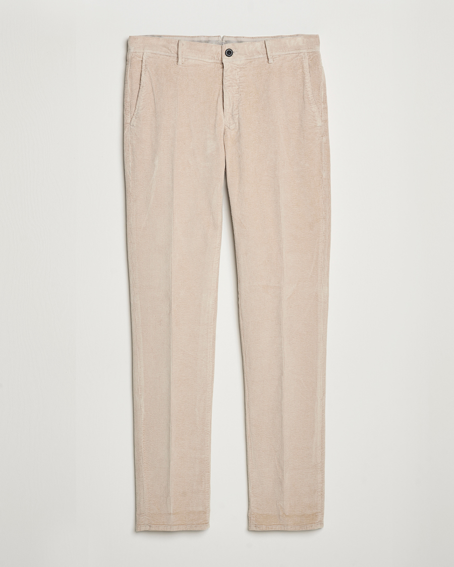 Homme | Pantalons | Incotex | Slim Fit Leisure Cord Slacks Light Beige