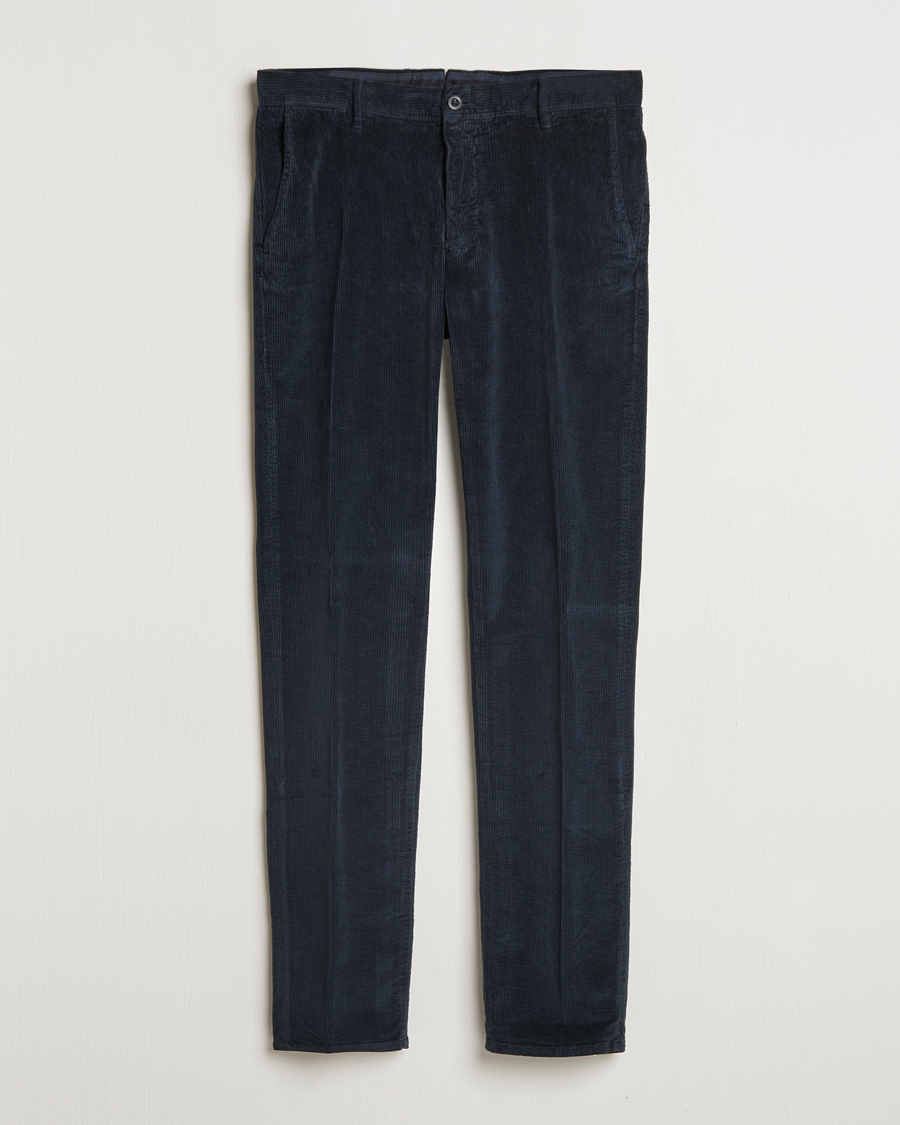 Homme | Pantalons | Incotex | Slim Fit Leisure Cord Slacks Navy