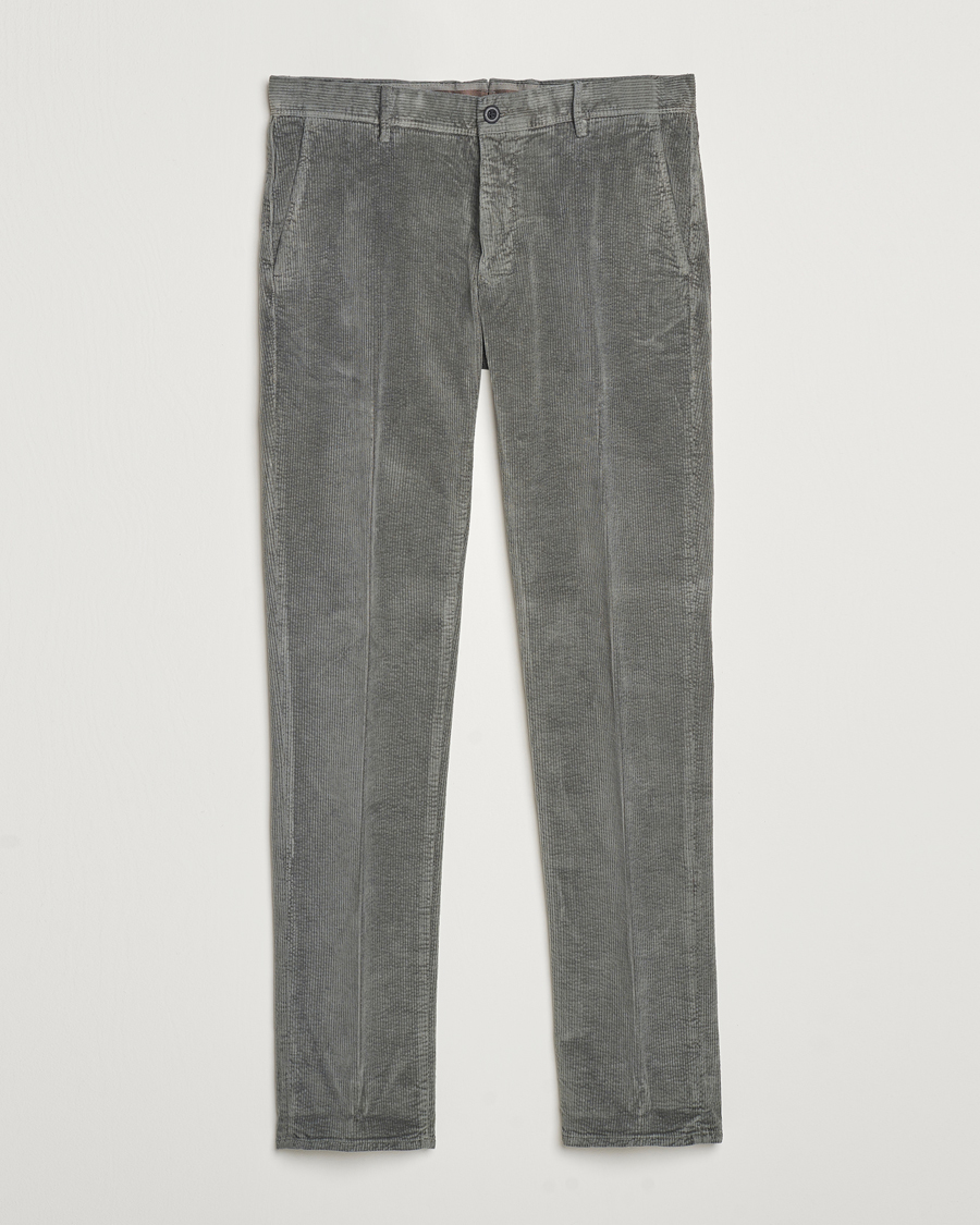 Homme | Pantalons | Incotex | Slim Fit Leisure Cord Slacks Grey