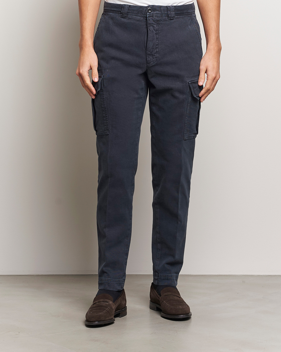 Homme | Pantalons | Incotex | Slim Fit Cargo Pants Navy