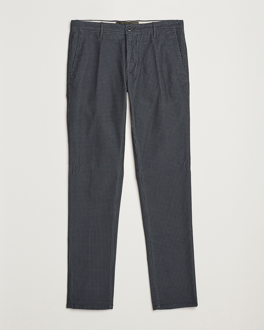 Homme | Pantalons | Incotex | Slim Fit Houndstooth Cotton Pants Dark Grey