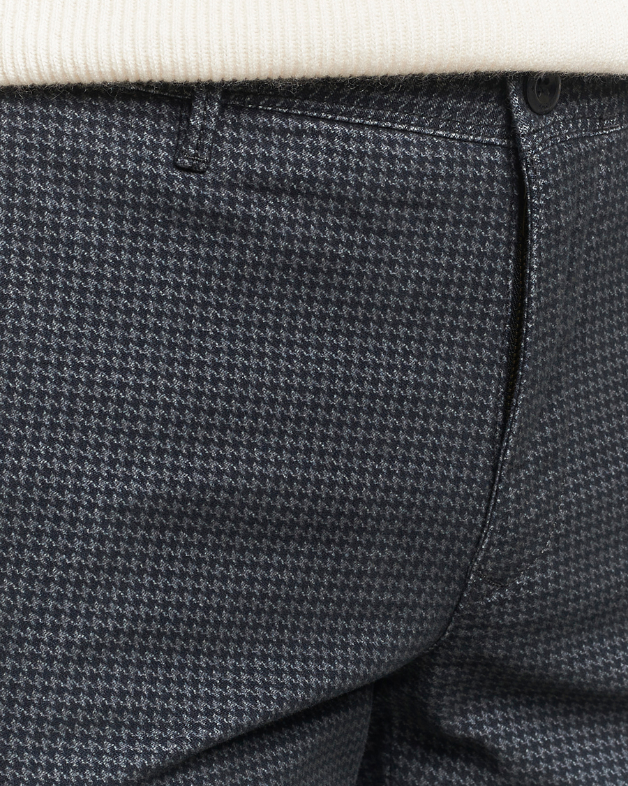 Homme | Pantalons | Incotex | Slim Fit Houndstooth Cotton Pants Dark Grey