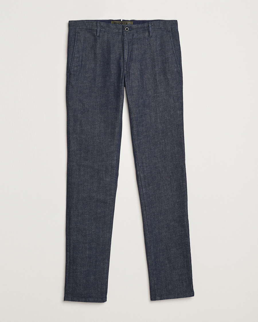 Homme | Pantalons | Incotex | Slim Fit Denim Slacks Dark Blue