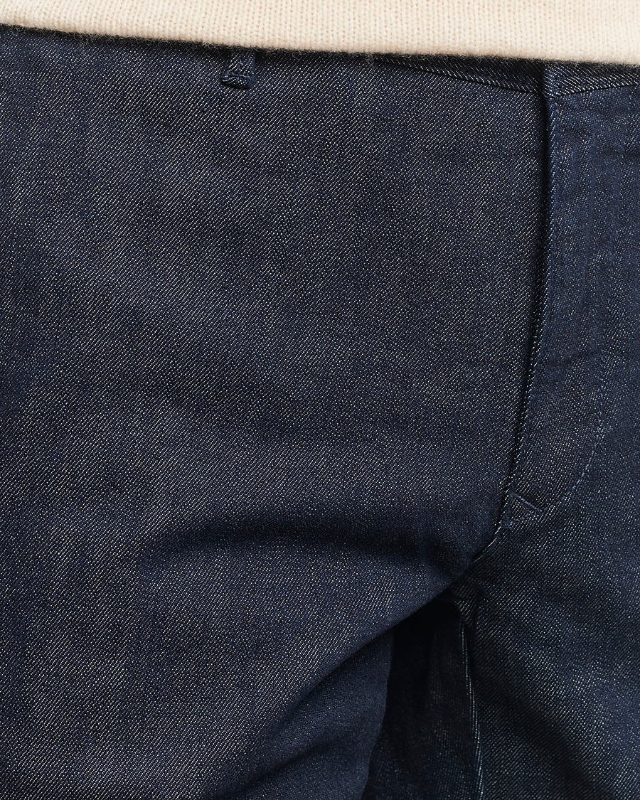 Homme | Pantalons | Incotex | Slim Fit Denim Slacks Dark Blue