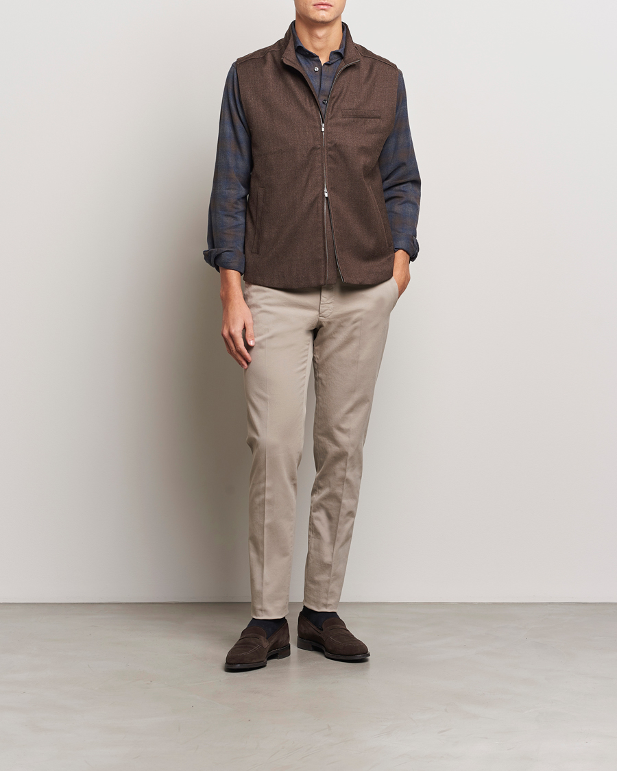 Homme | Pantalons | Incotex | Slim Fit Cotton Stretch Chinos Khaki