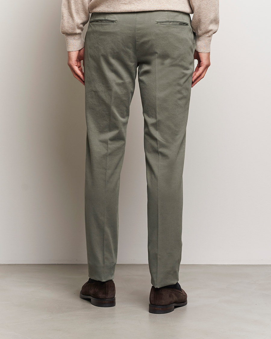 Homme | Pantalons | Incotex | Slim Fit Cotton Stretch Chinos Dark Green
