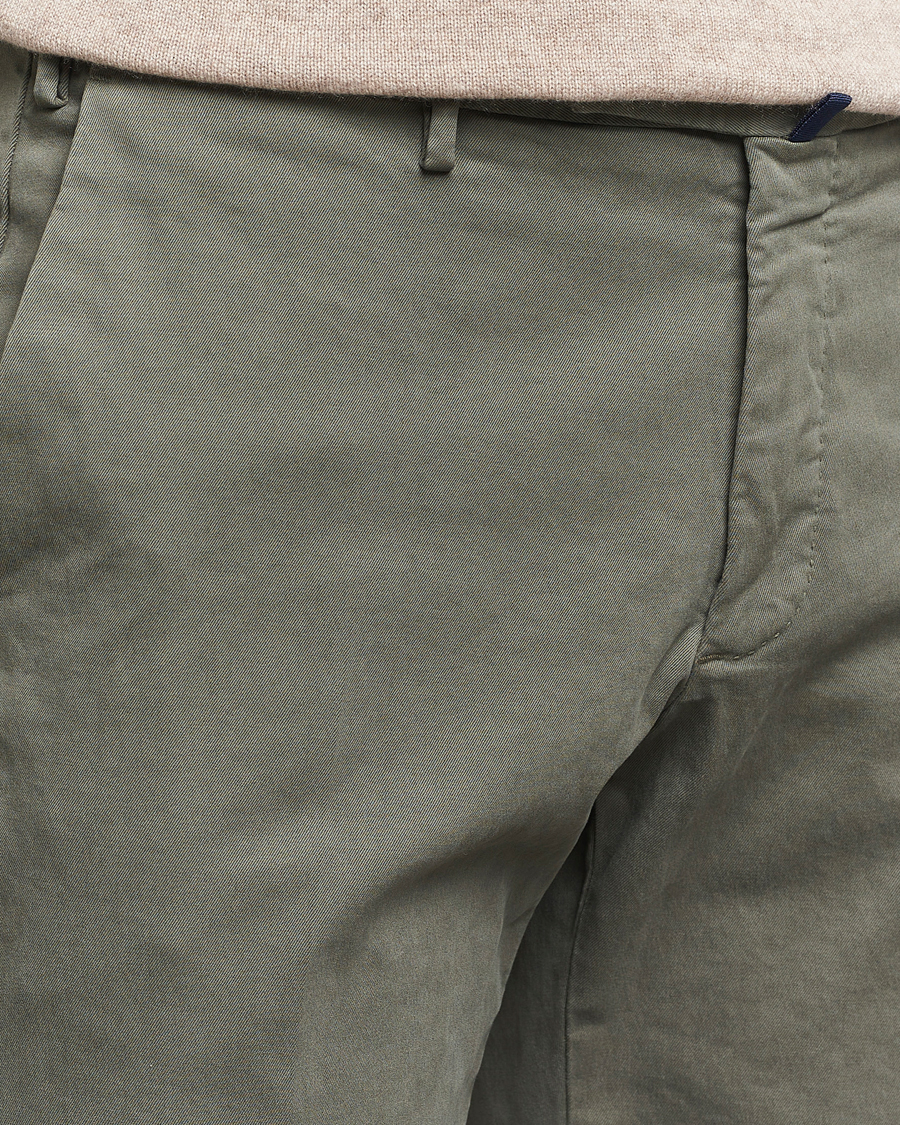 Homme | Pantalons | Incotex | Slim Fit Cotton Stretch Chinos Dark Green