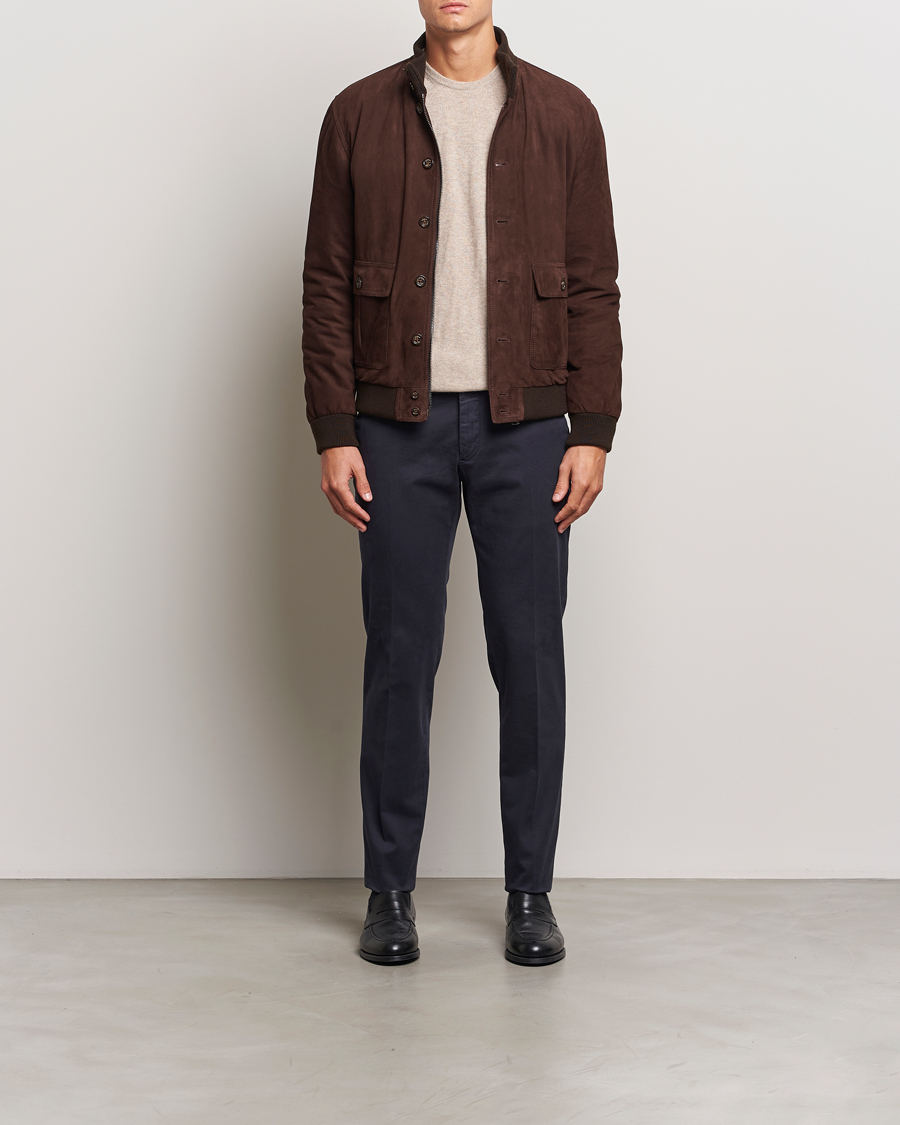 Homme | Pantalons | Incotex | Slim Fit Cotton Stretch Chinos Navy