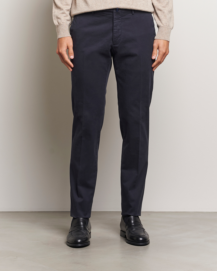 Homme | Pantalons | Incotex | Slim Fit Cotton Stretch Chinos Navy