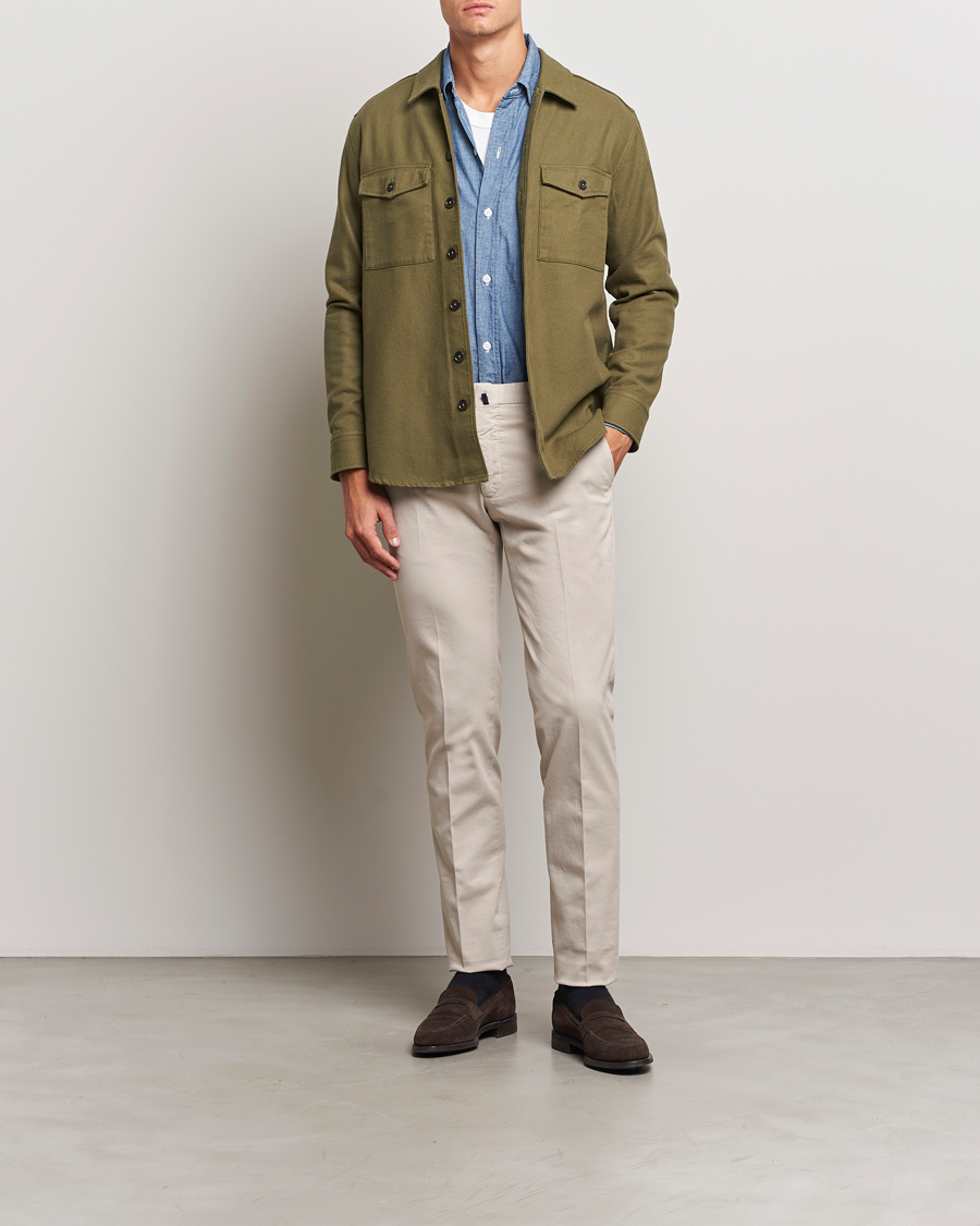 Homme | Pantalons | Incotex | Slim Fit Cotton Stretch Chinos Light Beige