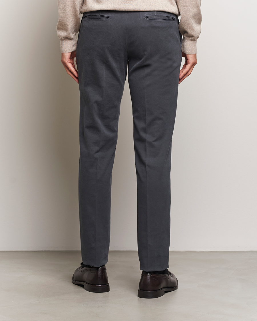 Homme | Pantalons | Incotex | Slim Fit Cotton Stretch Chinos Dark Grey