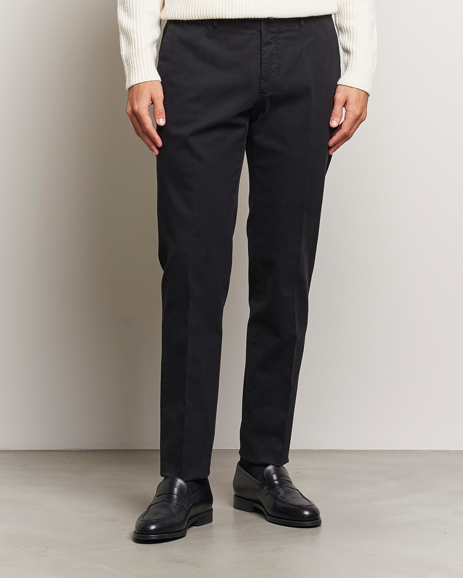 Homme | Pantalons | Incotex | Slim Fit Cotton Stretch Chinos Black