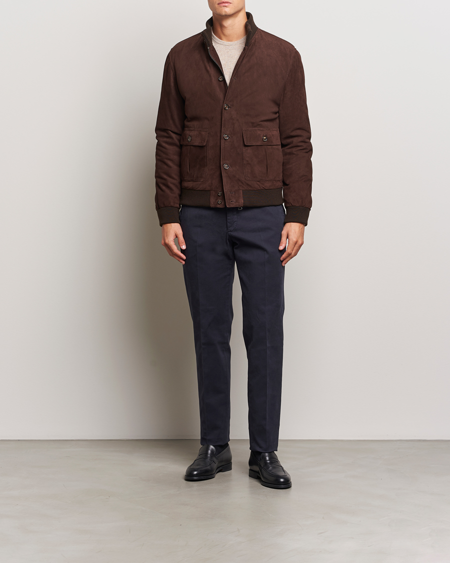 Homme | Pantalons | Incotex | Regular Fit Cotton Stretch Chinos Navy