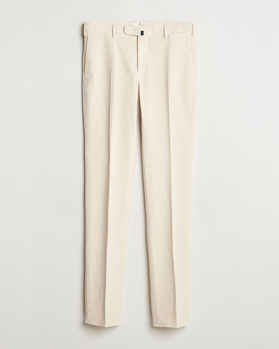 Homme | Pantalons | Incotex | Slim Fit Luxury Moleskine Trousers Off White