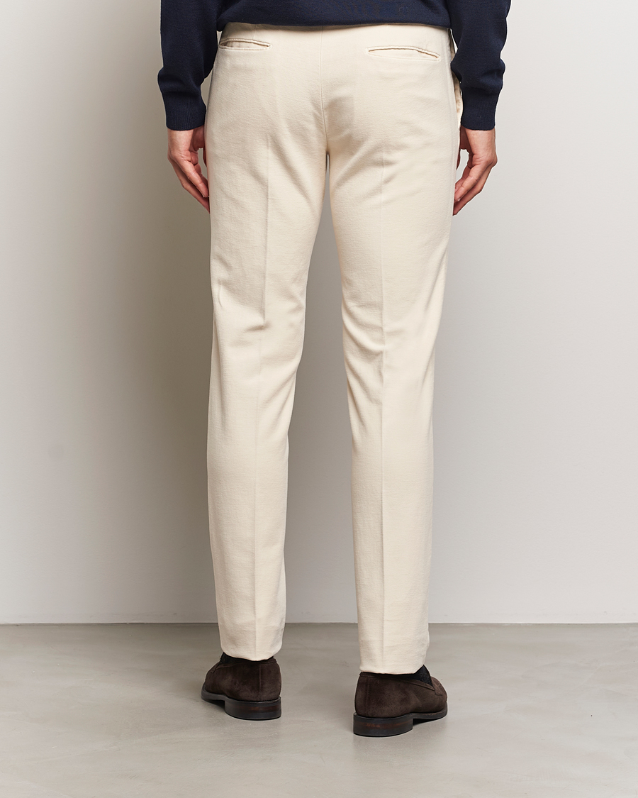 Homme | Pantalons | Incotex | Slim Fit Luxury Moleskine Trousers Off White