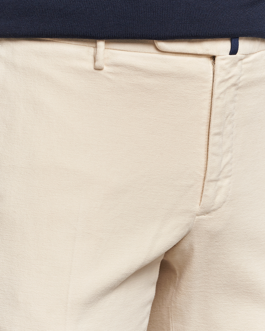 Homme | Pantalons | Incotex | Slim Fit Luxury Moleskine Trousers Off White