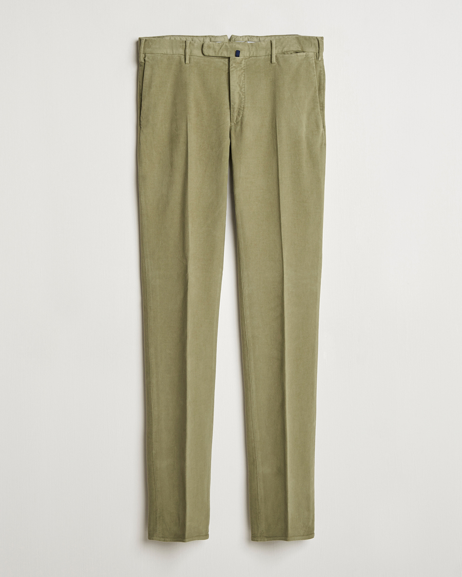 Homme | Pantalons | Incotex | Slim Fit Luxury Moleskine Trousers Sage