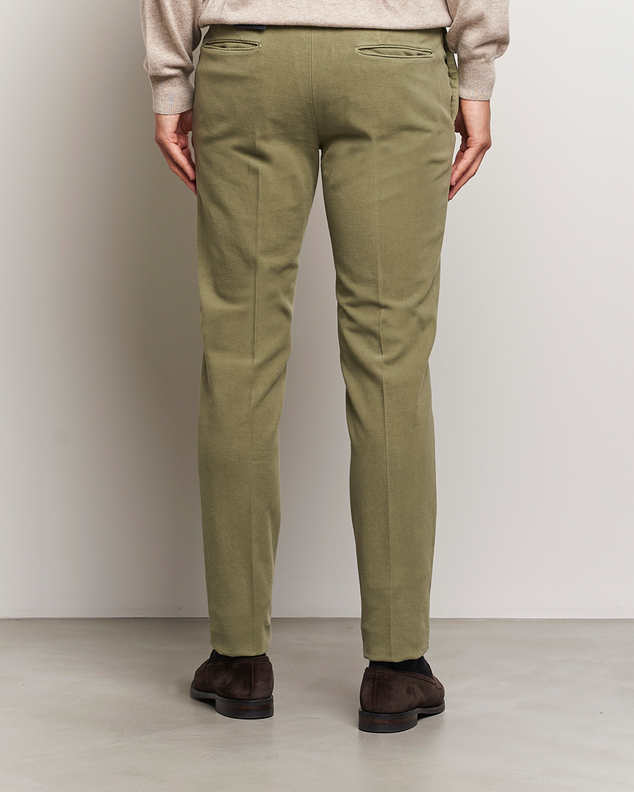 Homme | Pantalons | Incotex | Slim Fit Luxury Moleskine Trousers Sage