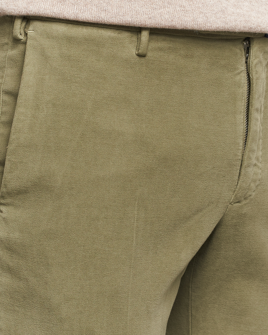 Homme | Pantalons | Incotex | Slim Fit Luxury Moleskine Trousers Sage