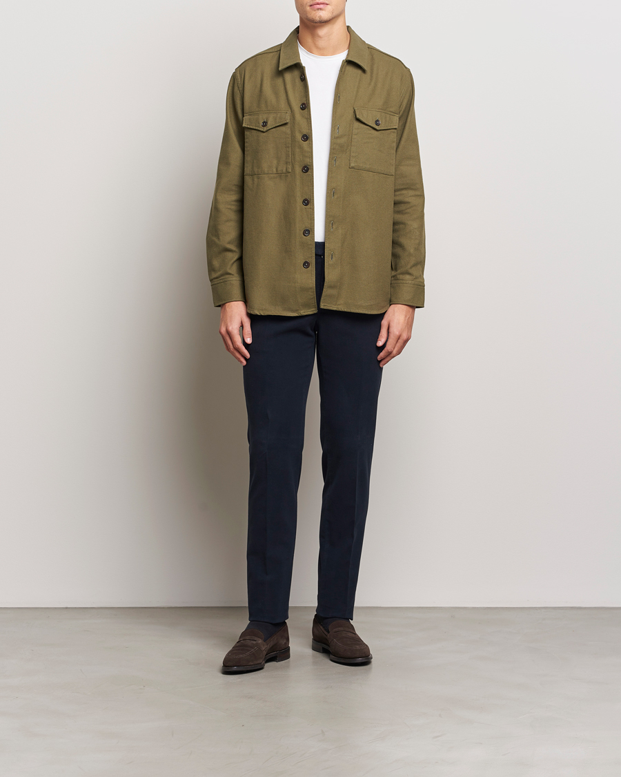 Homme | Pantalons | Incotex | Slim Fit Luxury Moleskine Trousers Navy