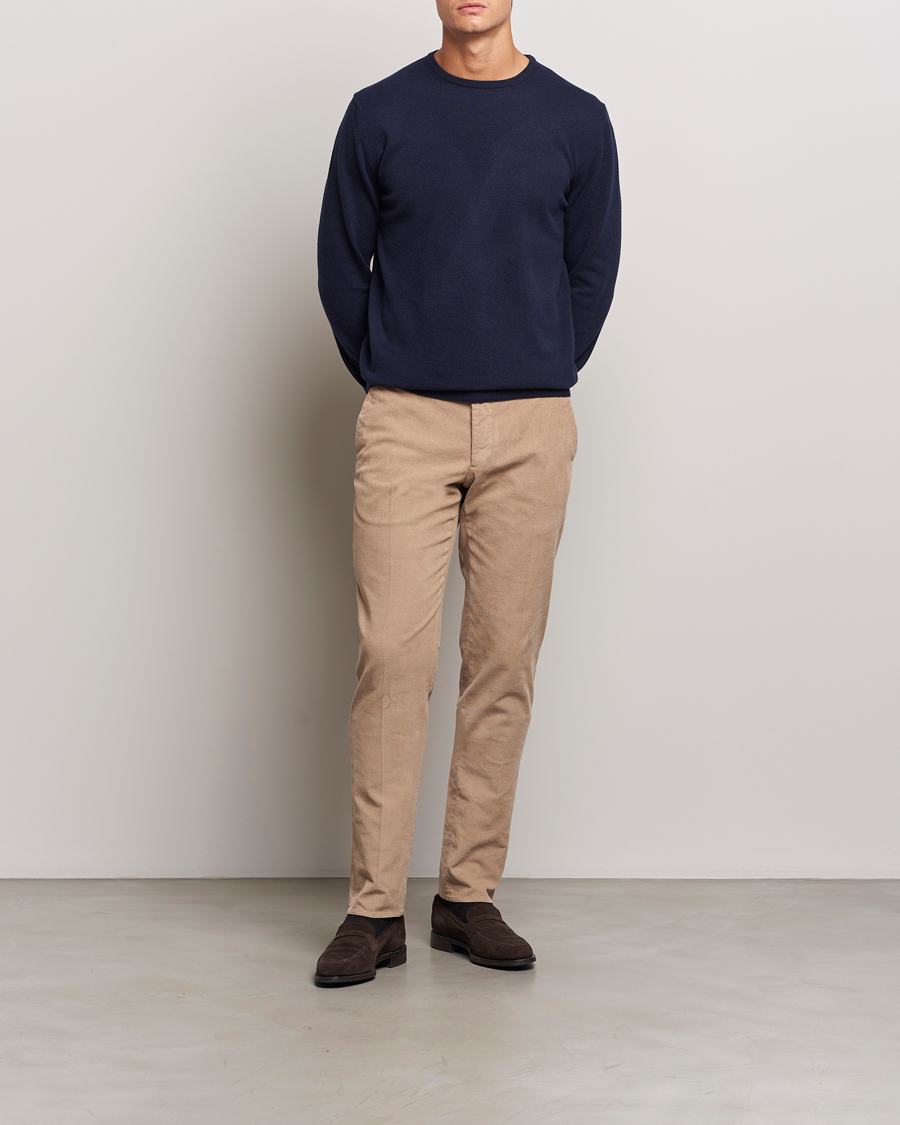 Homme | Pantalons | Incotex | Slim Fit Baby Corduroy Trousers Beige