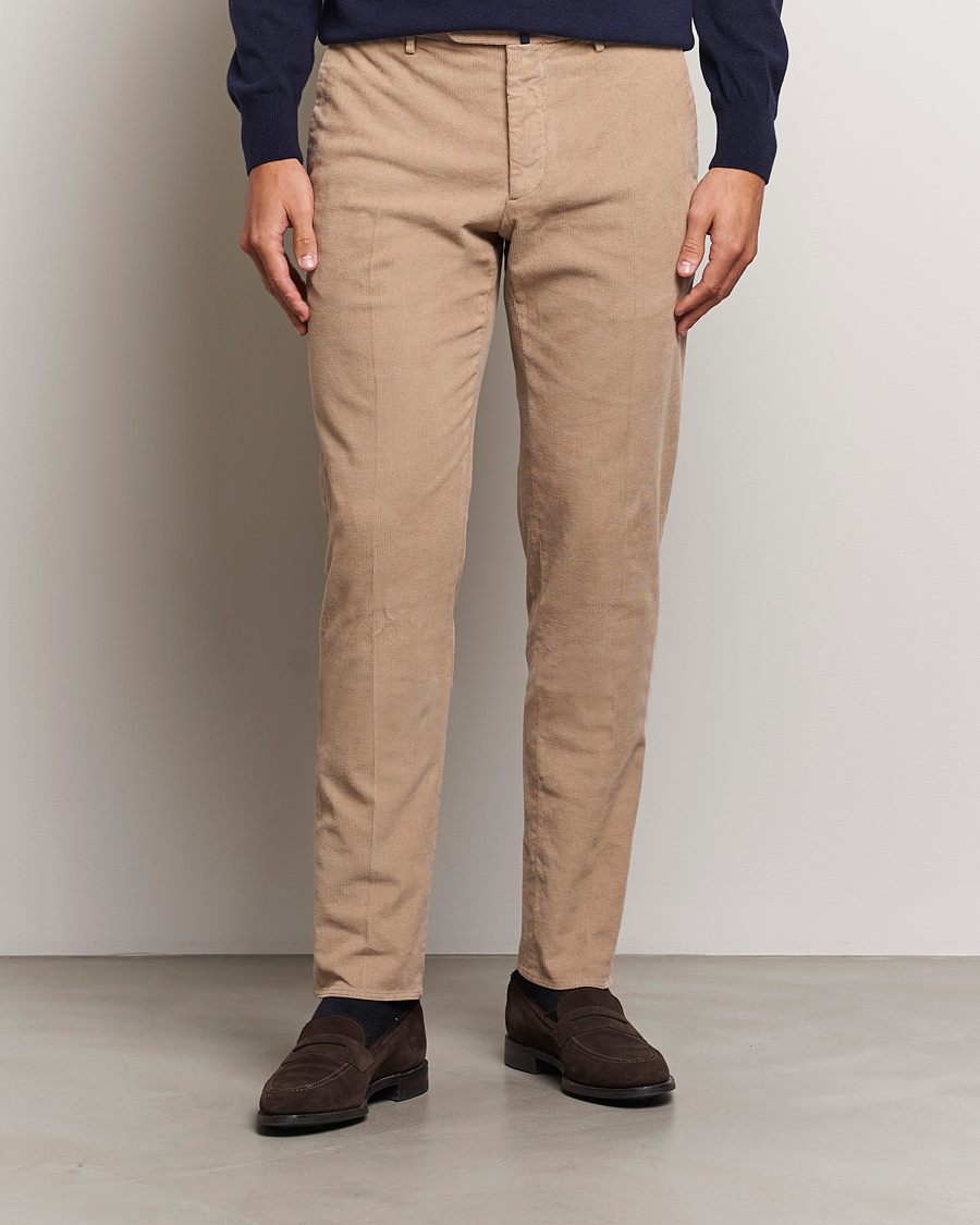 Homme | Pantalons | Incotex | Slim Fit Baby Corduroy Trousers Beige