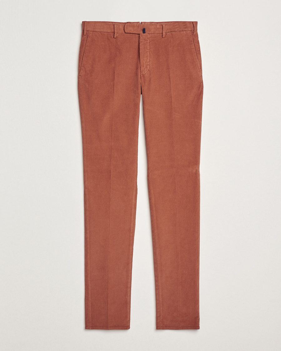 Homme | Pantalons | Incotex | Slim Fit Baby Corduroy Trousers Vintage Red