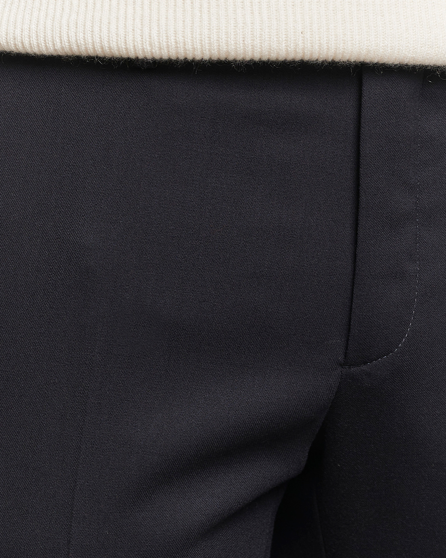 Homme | Pantalons | Incotex | Silm Fit Washable Flannel Trousers Navy