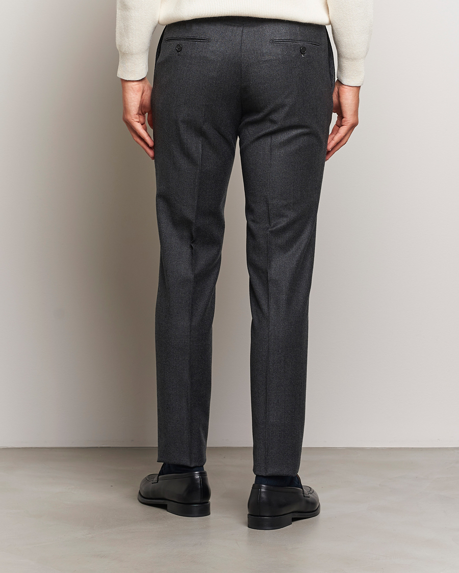 Homme | Pantalons | Incotex | Slim Fit Houndstooth Flannel Trousers Light Grey