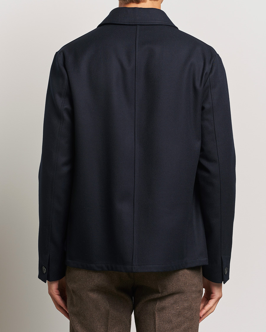 Homme | Manteaux Et Vestes | Incotex | Wool Cover Shirt Jacket Navy