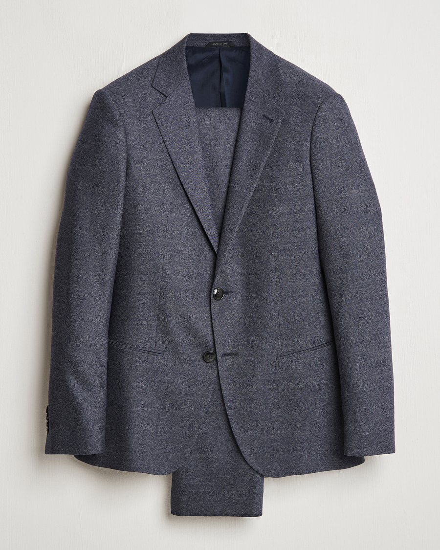 Homme | Costumes | Giorgio Armani | Soho Wool/Cashmere Flannel Suit Navy Melange