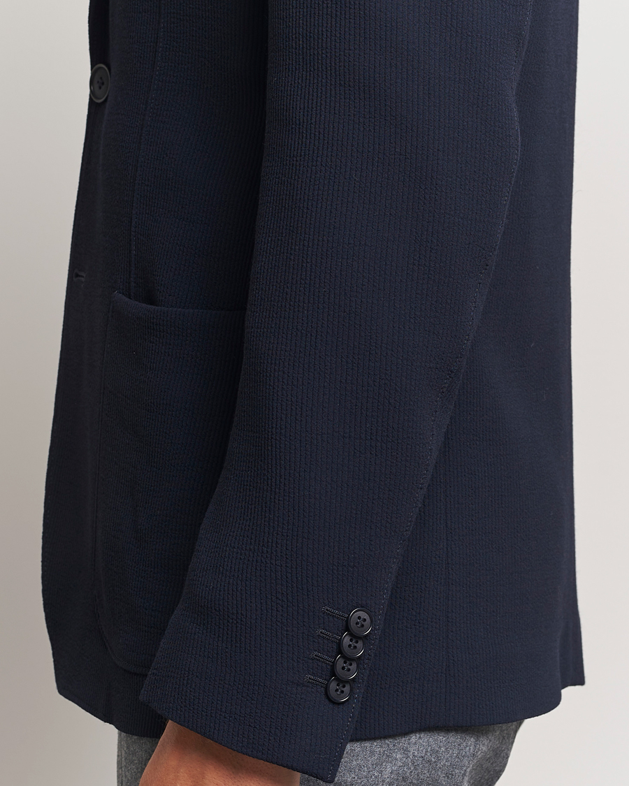 Homme | Blazers | Giorgio Armani | Stretch Wool Blazer Navy