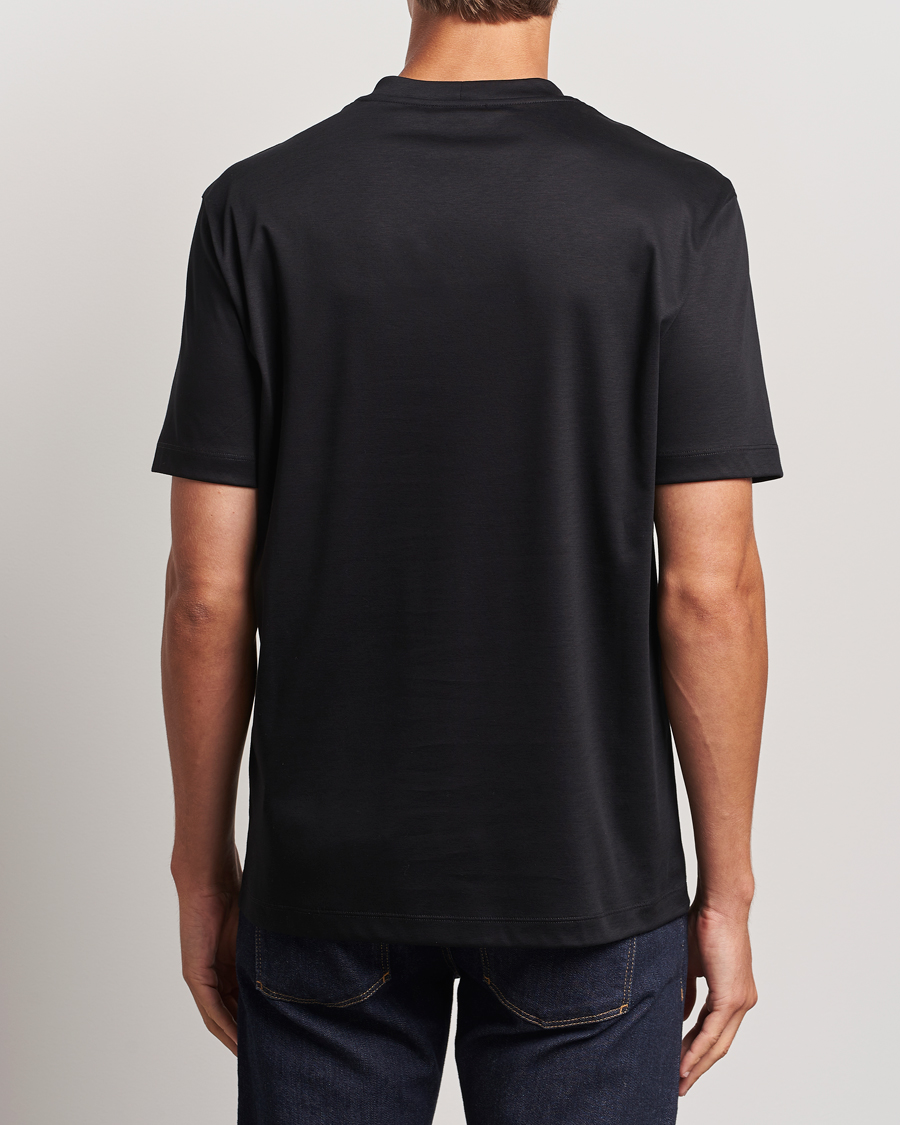Homme | T-shirts | Giorgio Armani | Embroidered Monogram T-Shirt Black
