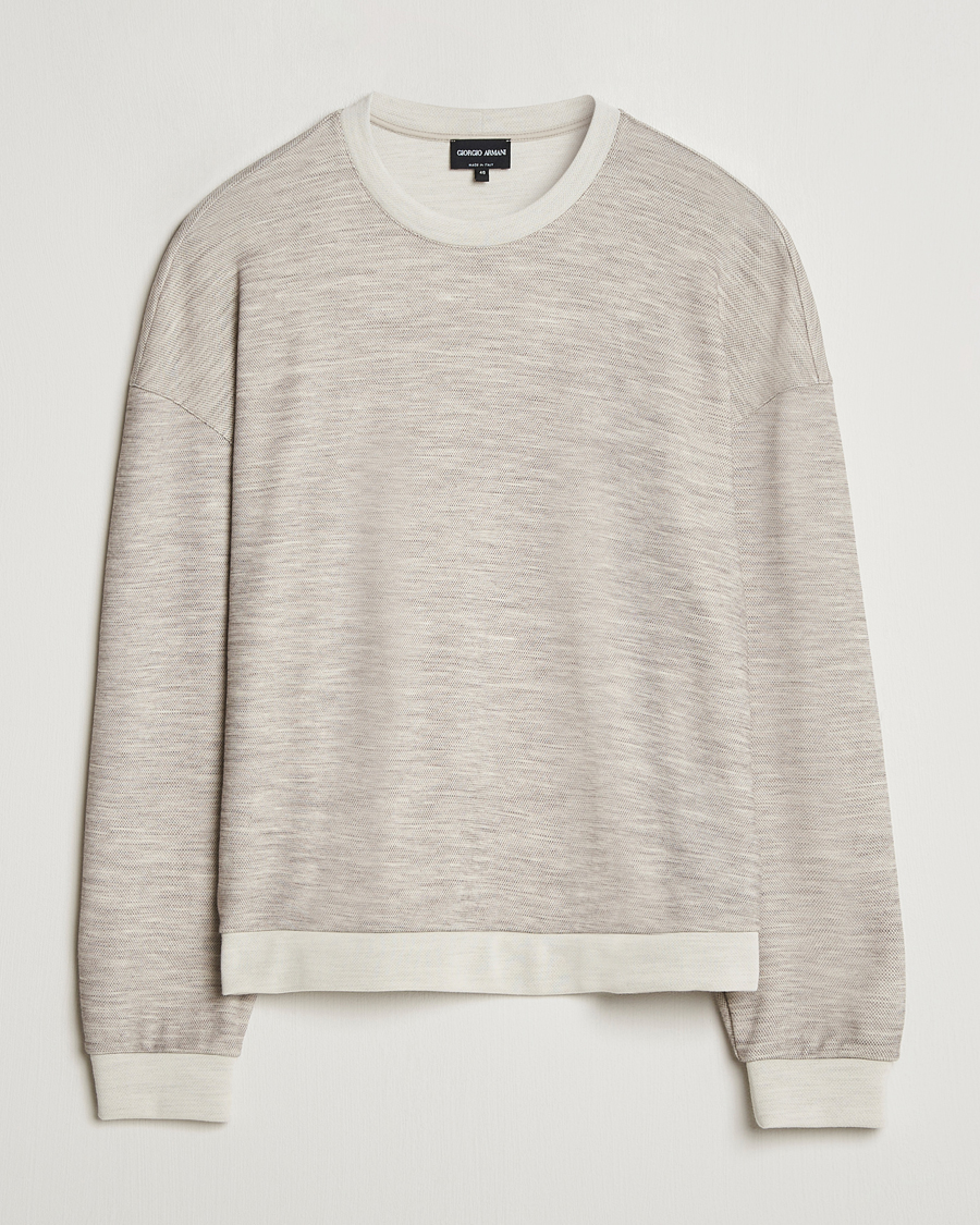 Homme | Pulls Et Tricots | Giorgio Armani | Light Wool Crew Neck Light Beige