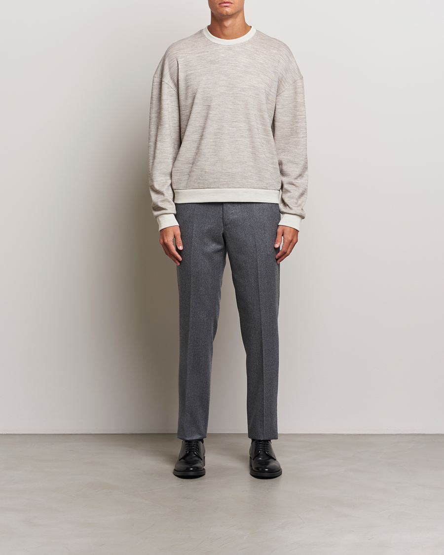 Homme | Pulls Et Tricots | Giorgio Armani | Light Wool Crew Neck Light Beige