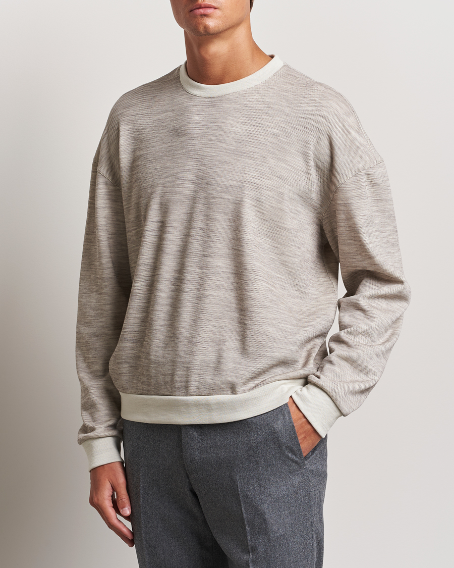 Homme | Pulls Et Tricots | Giorgio Armani | Light Wool Crew Neck Light Beige