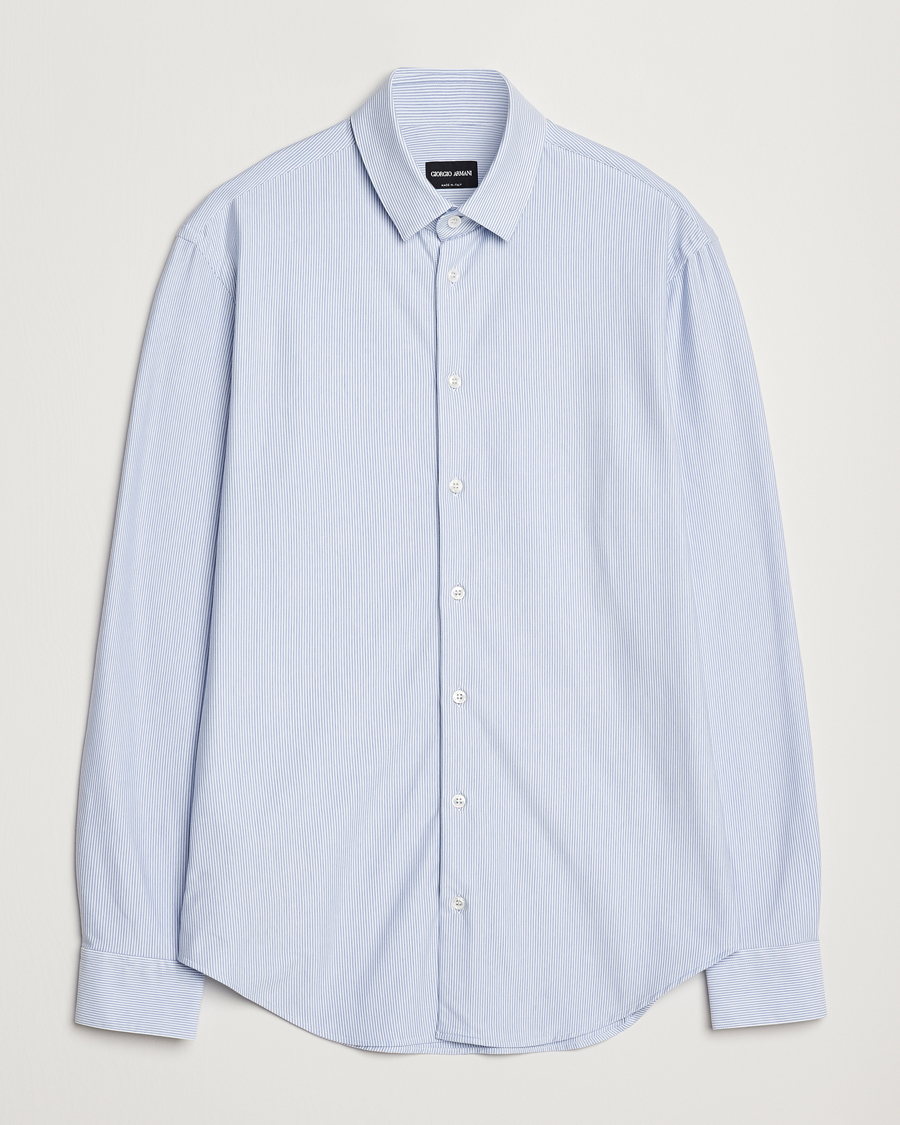 Homme | Chemises | Giorgio Armani | Jersey Stretch Shirt Light Blue Stripe