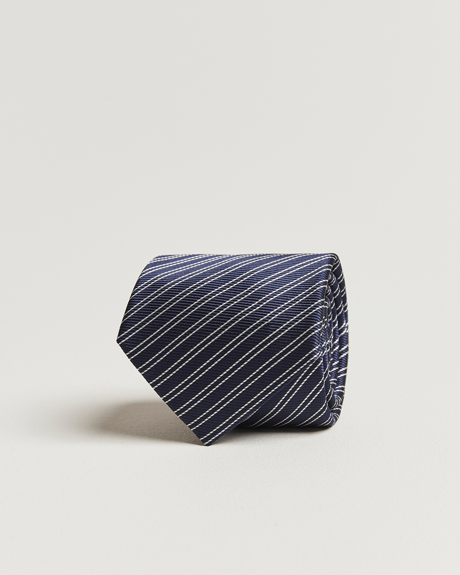 Homme | Giorgio Armani Striped Silk Tie Navy | Giorgio Armani | Striped Silk Tie Navy