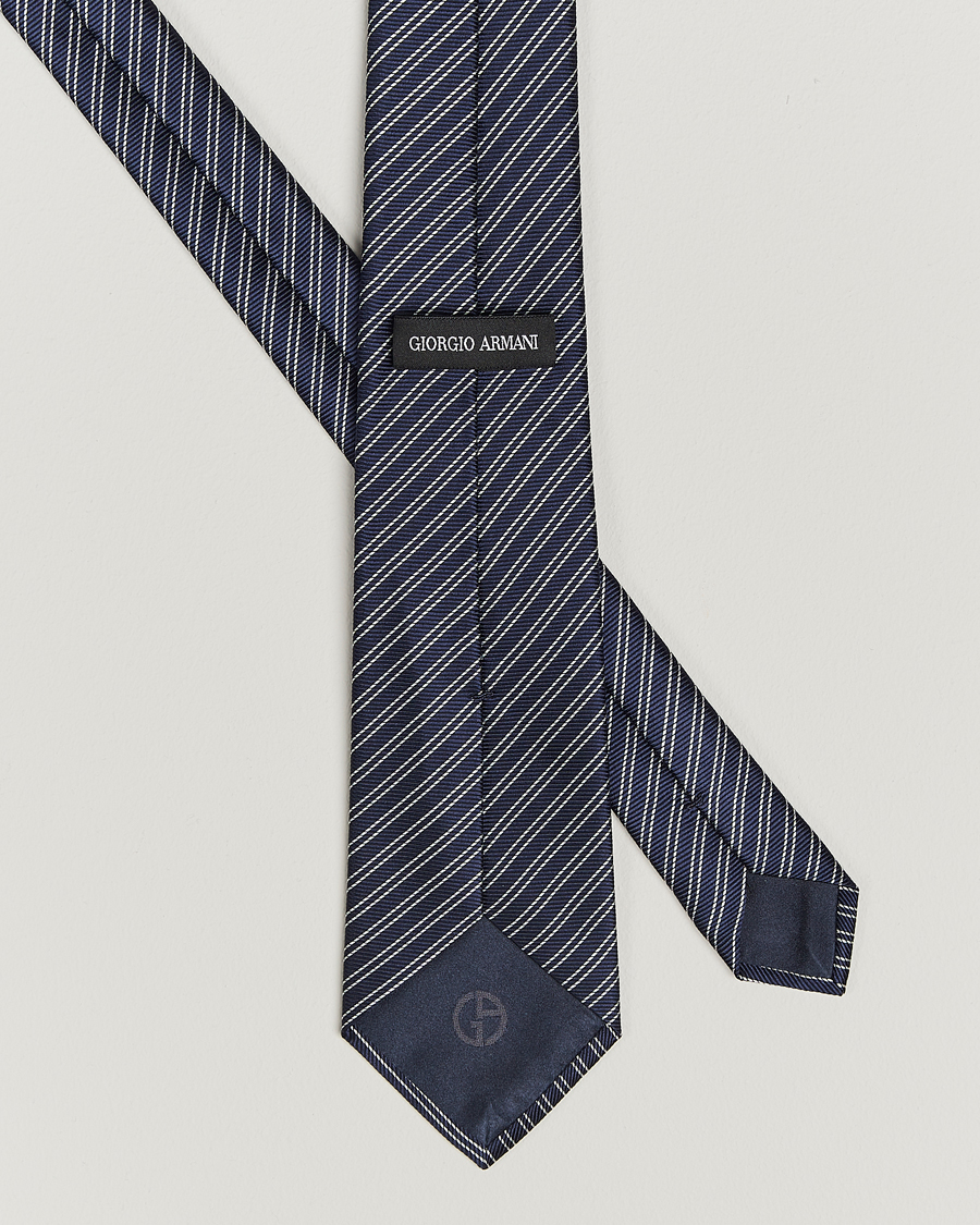 Homme | Giorgio Armani Striped Silk Tie Navy | Giorgio Armani | Striped Silk Tie Navy