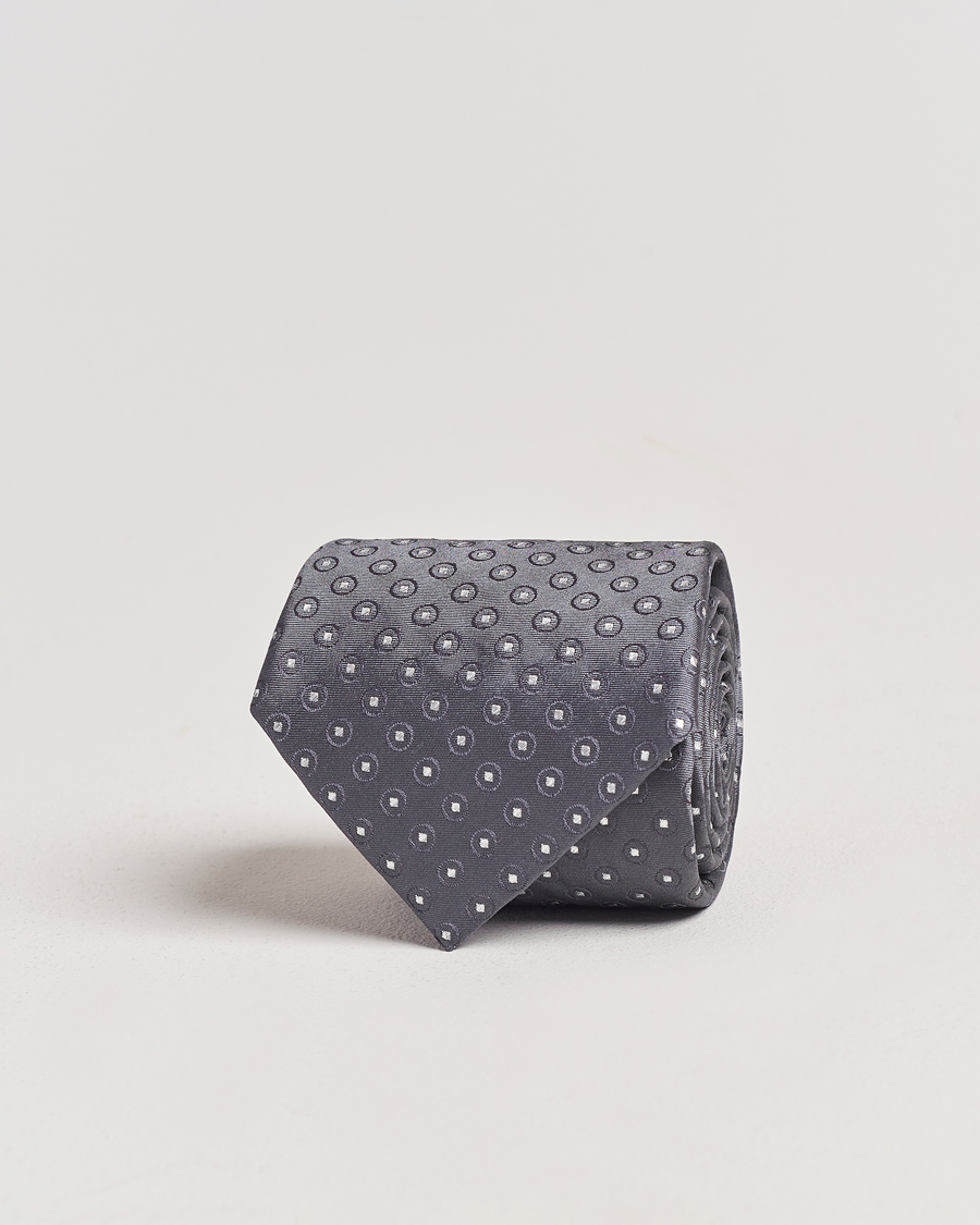 Homme | Giorgio Armani Jacquard Dot Silk Tie Steel Grey | Giorgio Armani | Jacquard Dot Silk Tie Steel Grey